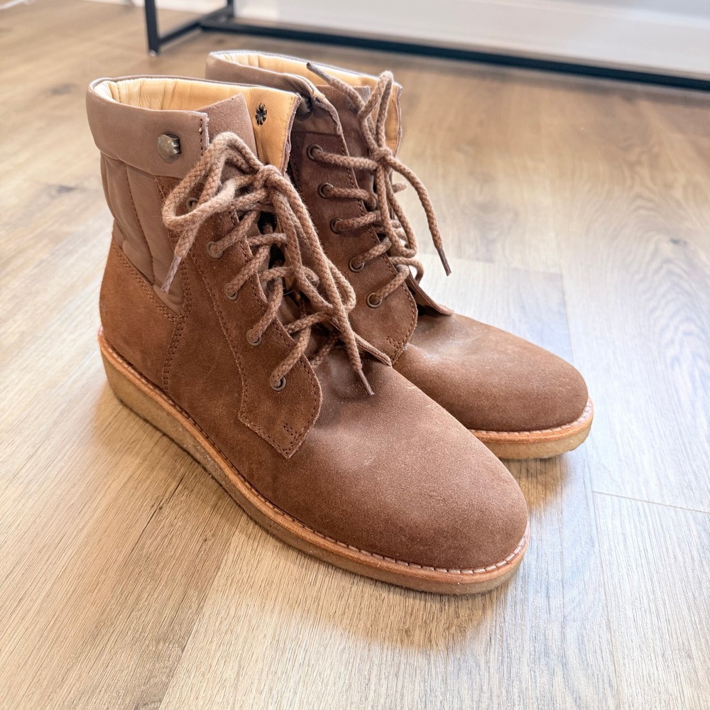 APC Suede Wedge Lace Up Crepe Sole Ankle Boots EU 40 US 9.5-10